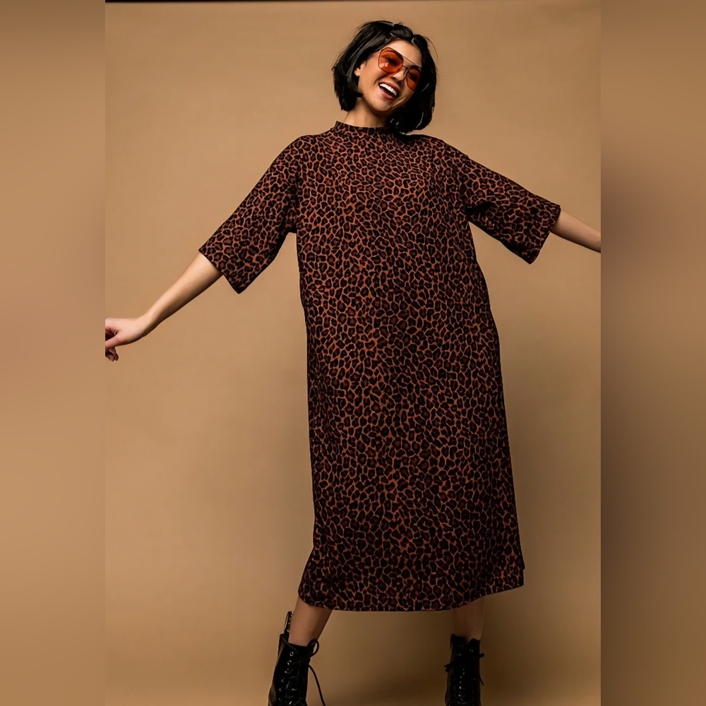 Dressed in LALA Leopard Print Midi Dress